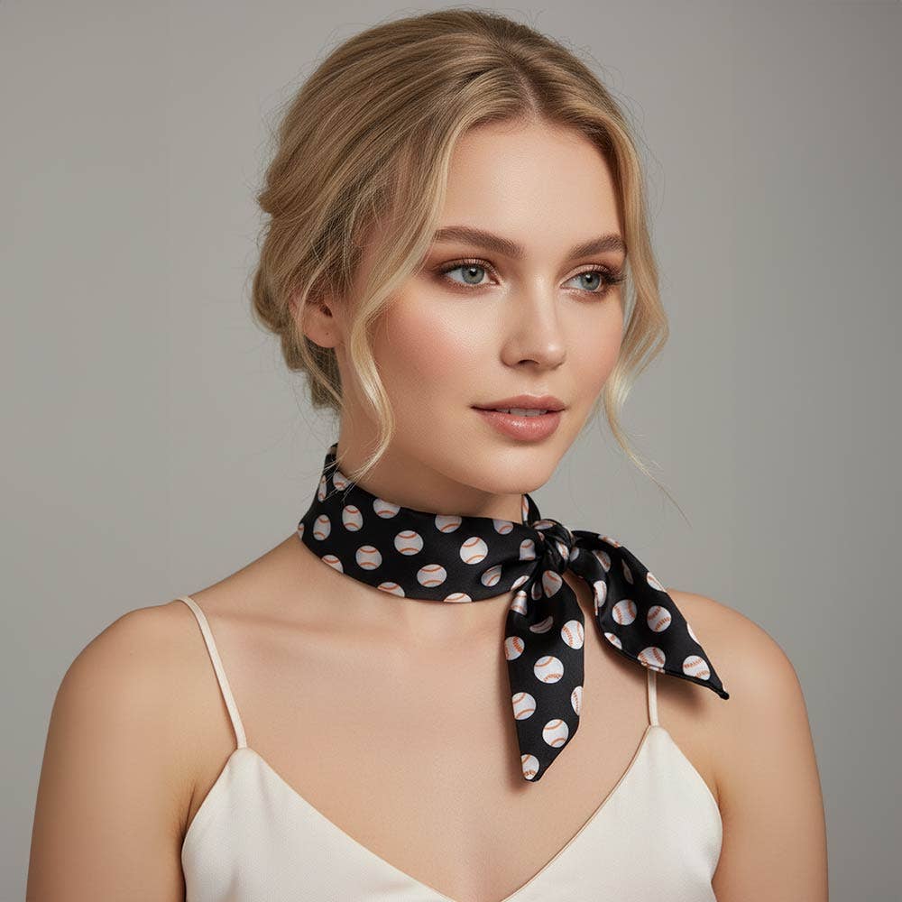 Baseball Pattern Print Twilly Scarves