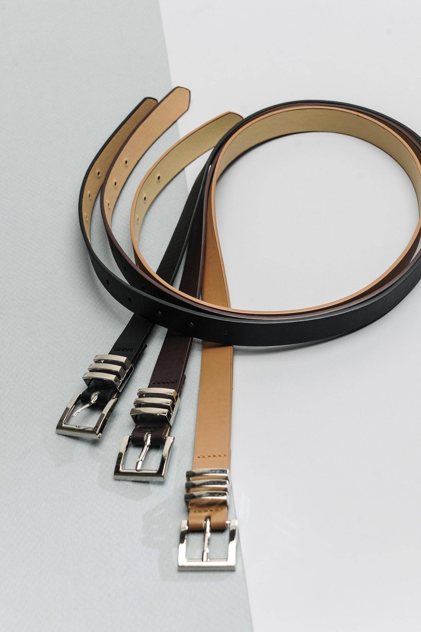 SQUARE BUCKLE LEATHER BELT
