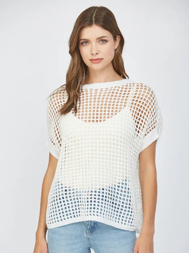 OPEN KNIT COVER UP TOP