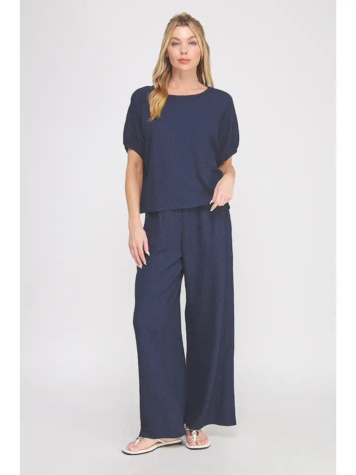 TEXTURED DRAWSTRING PANT