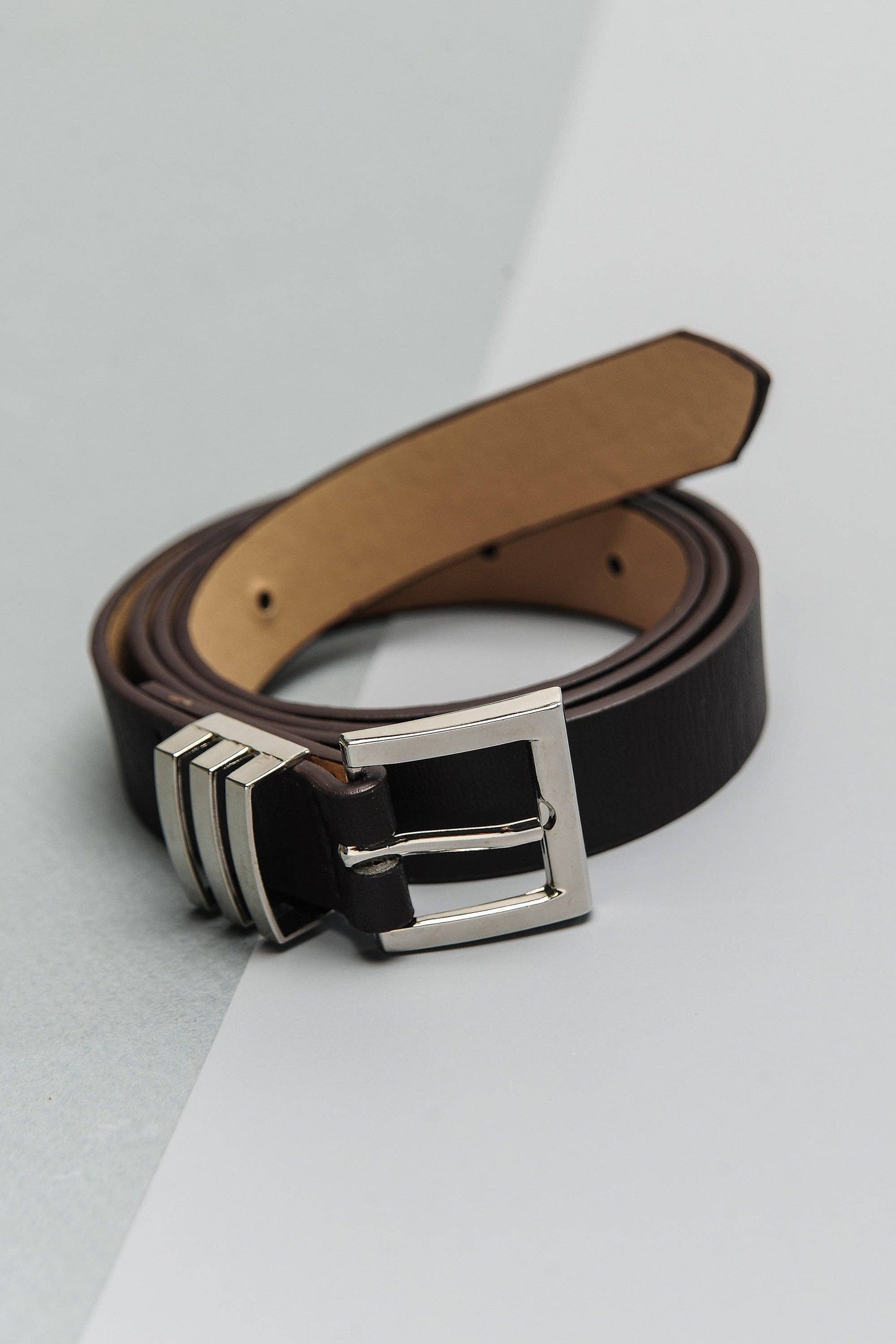 SQUARE BUCKLE LEATHER BELT