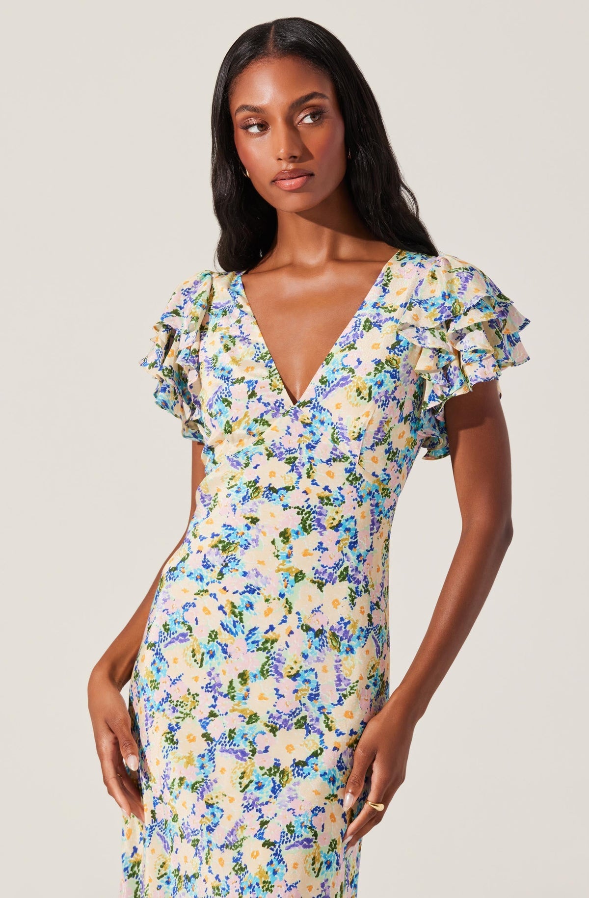 CELESTINE VNECK SHORT SLEEVE DRESS