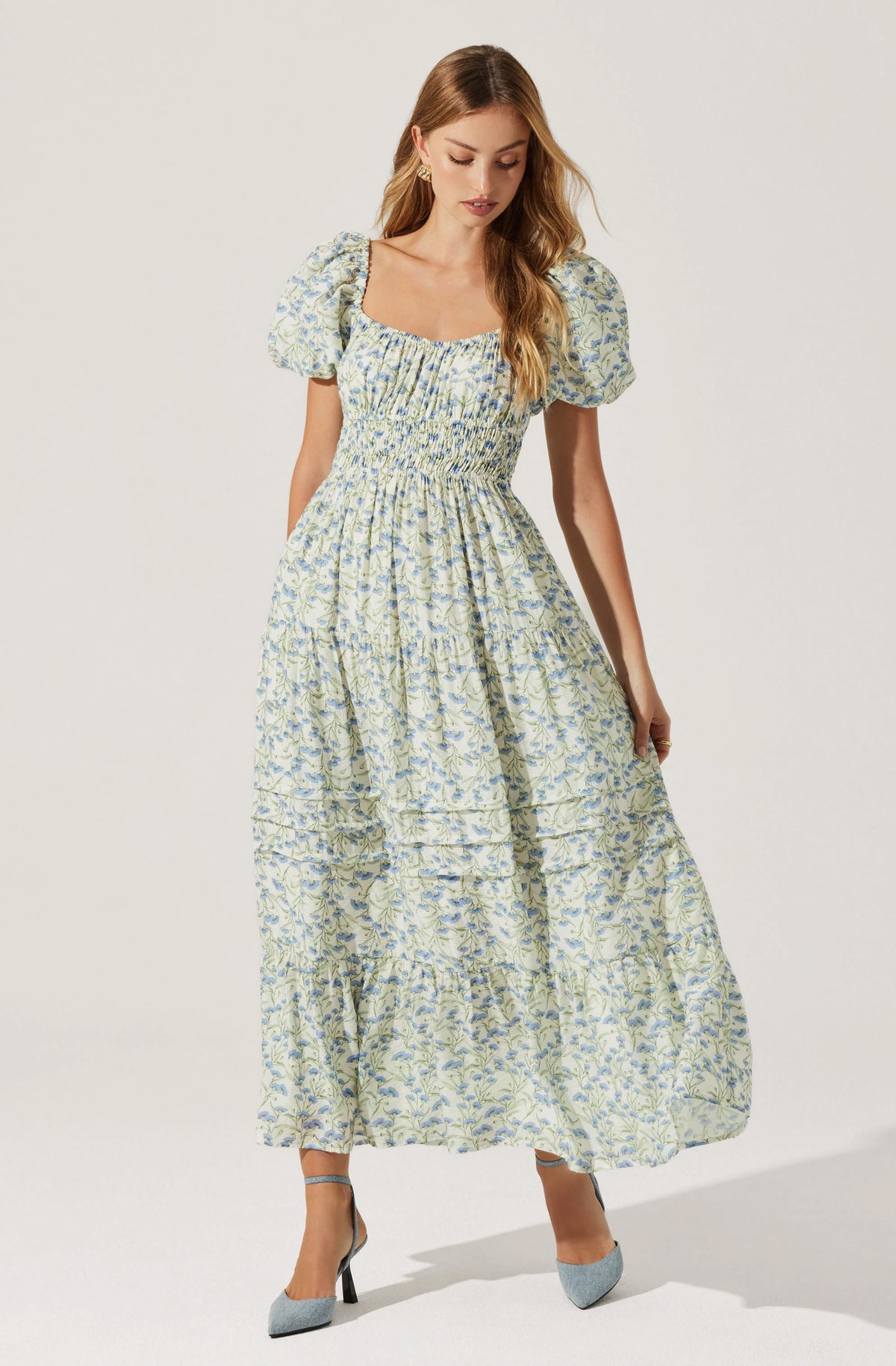 FLORENTINA SHORT SLEEVE FLORAL DRESS