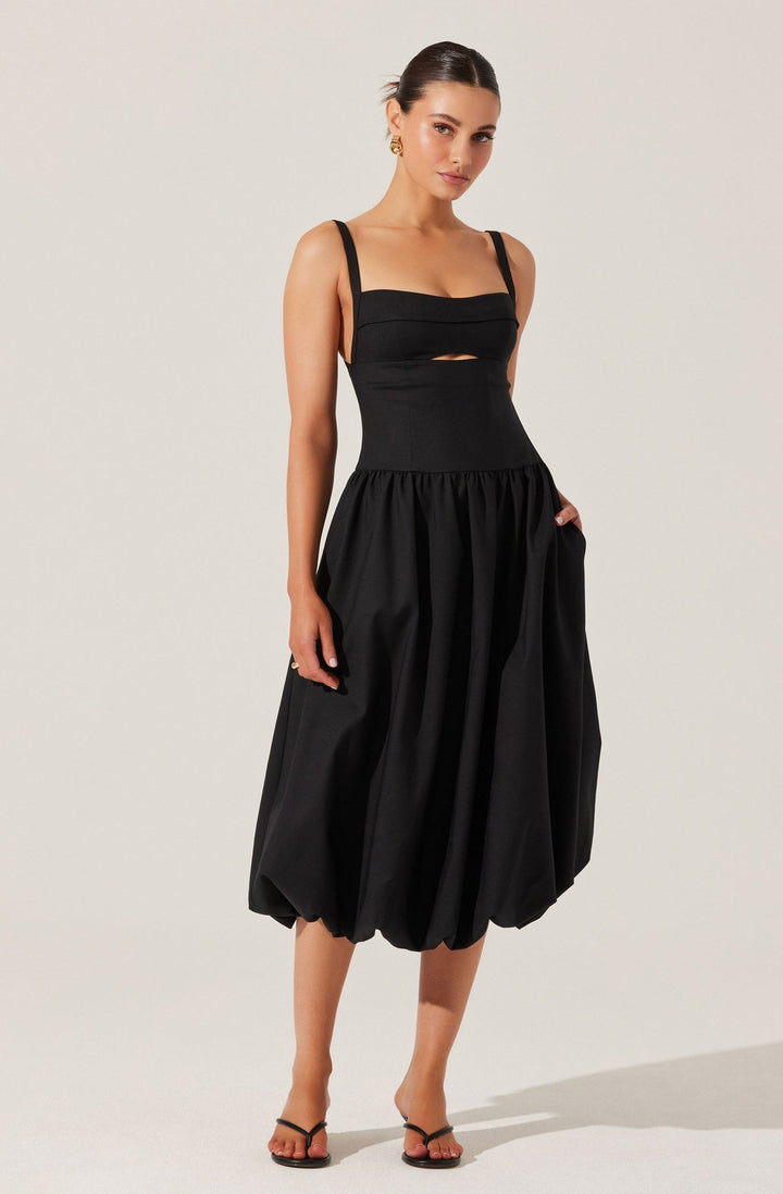 JEVI BUBBLE HEM CUTOUT DRESS