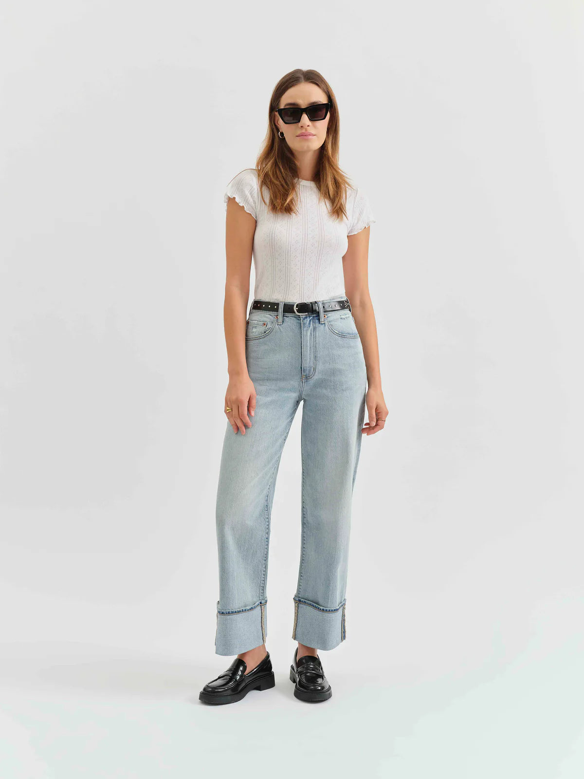 EASTSIDE HIGH RISE LOOSE CUFF HEM DENIM