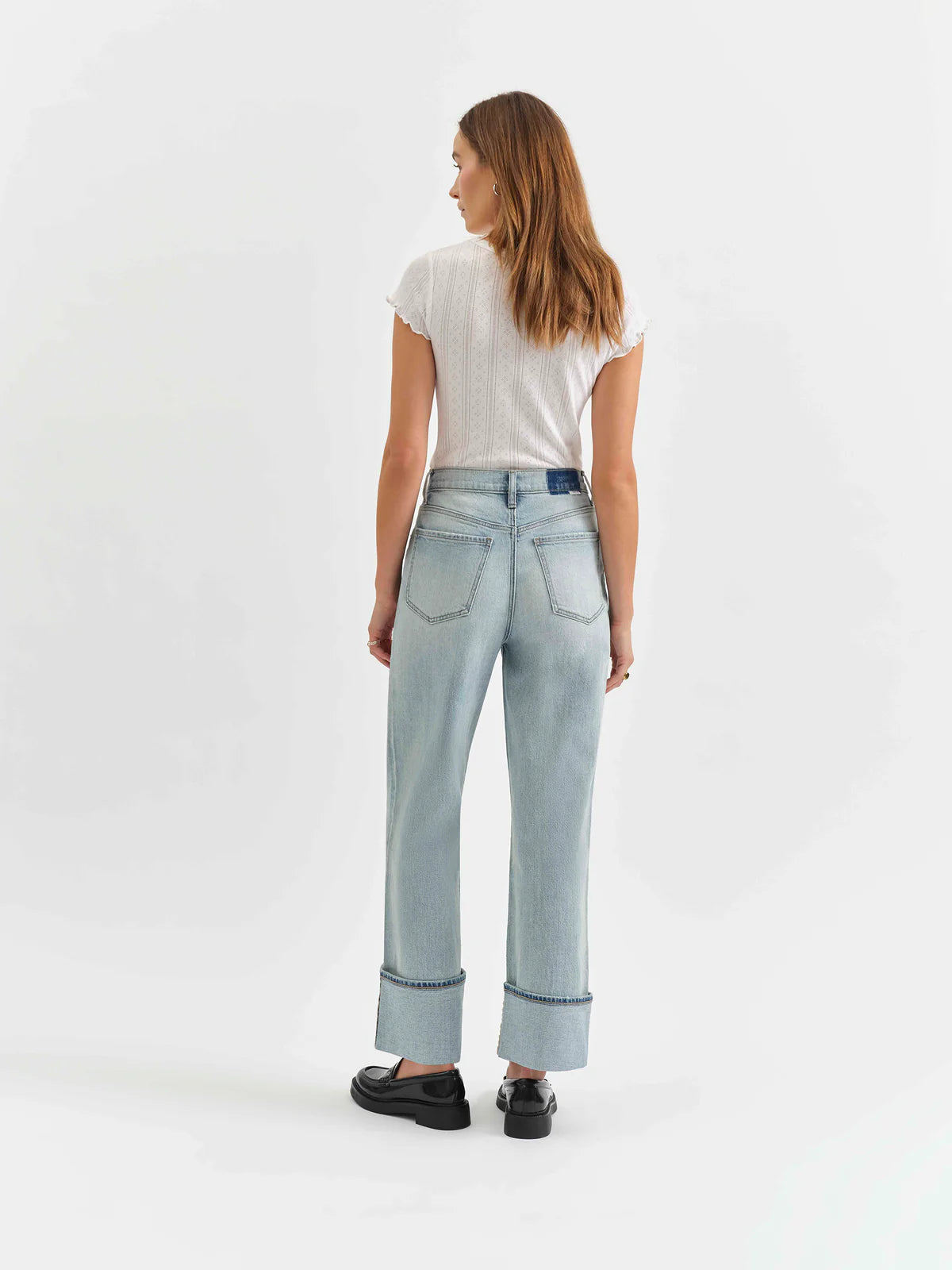 EASTSIDE HIGH RISE LOOSE CUFF HEM DENIM
