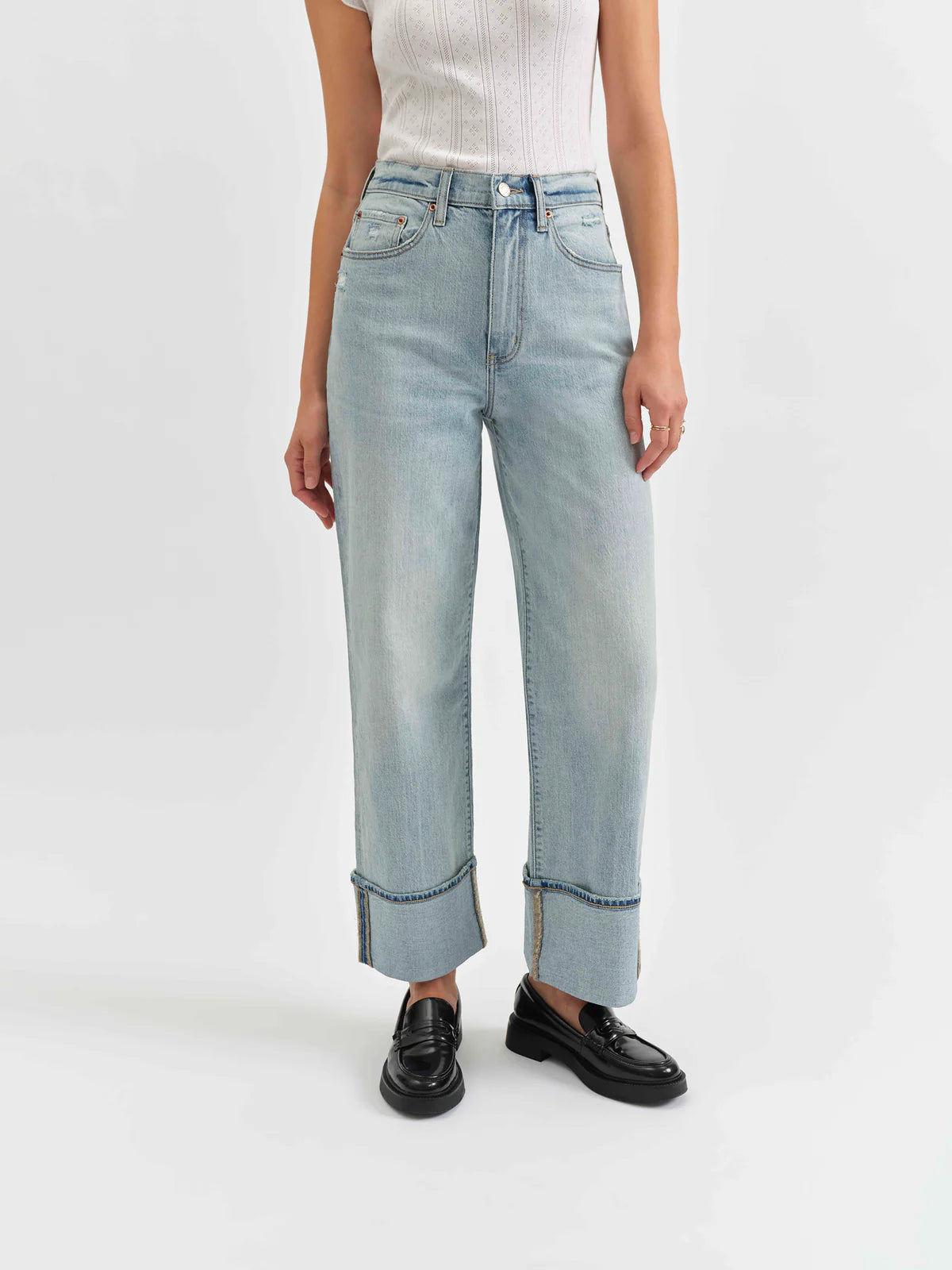 EASTSIDE HIGH RISE LOOSE CUFF HEM DENIM