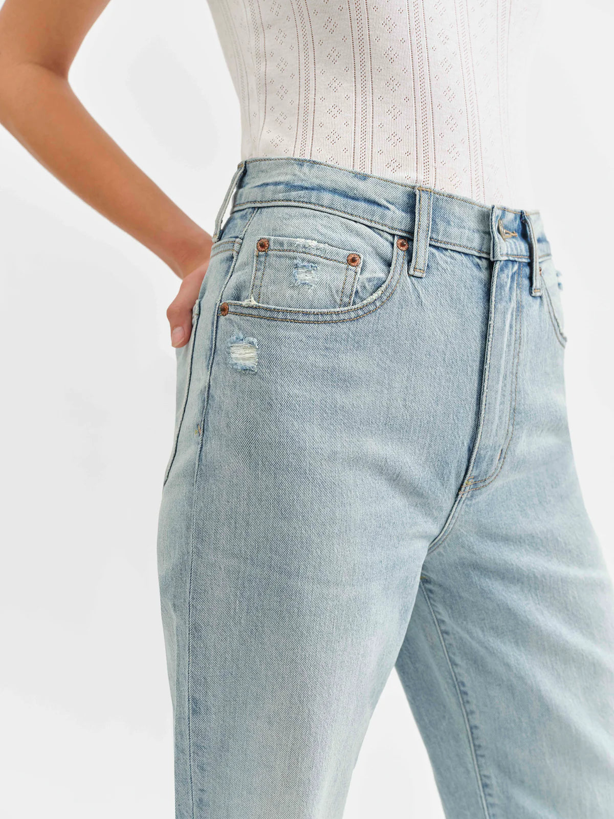 EASTSIDE HIGH RISE LOOSE CUFF HEM DENIM