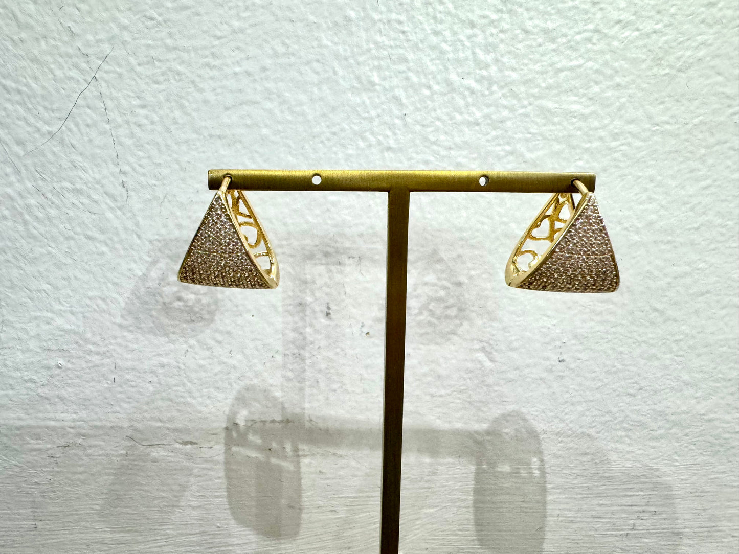 18K Gold Plated Reversible Triangle Earrings