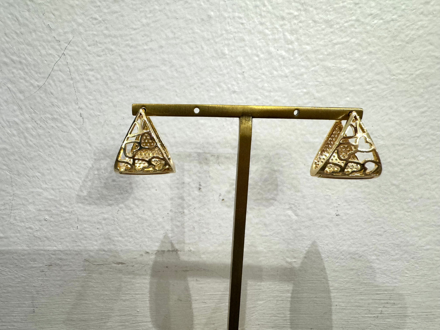 18K Gold Plated Reversible Triangle Earrings