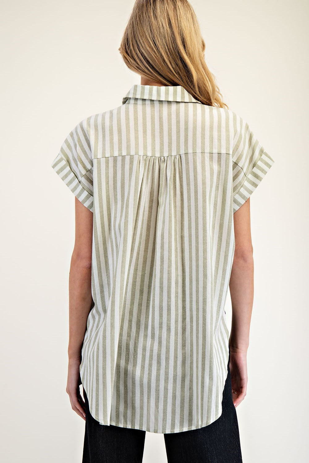 Relaxed Striped Button-Up Shirt