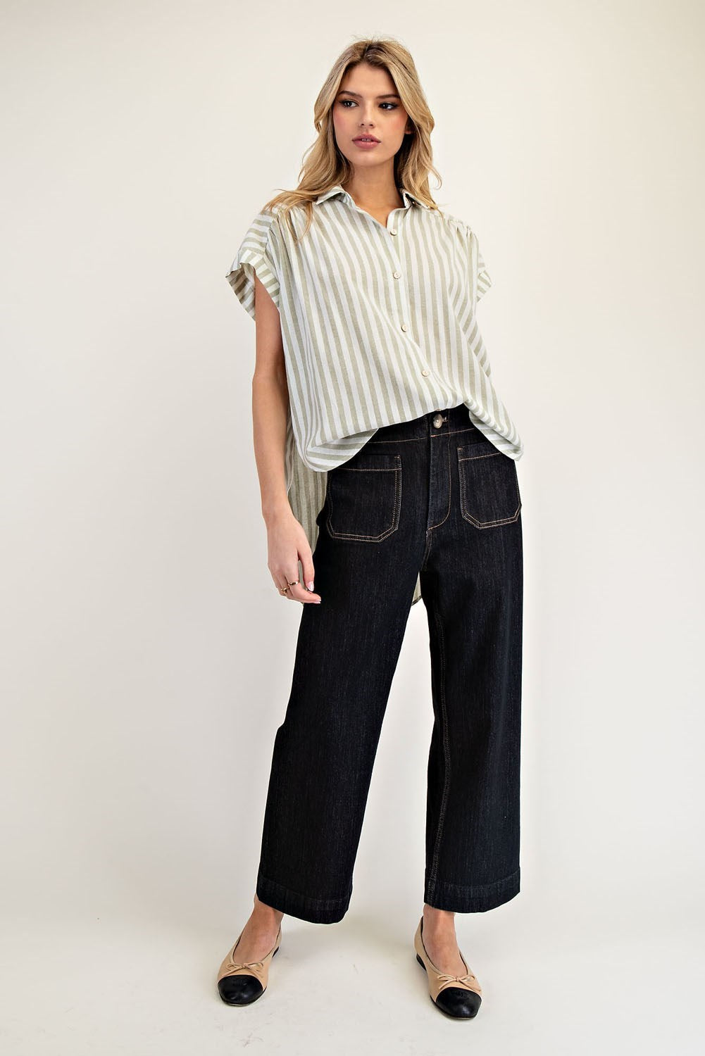 Relaxed Striped Button-Up Shirt
