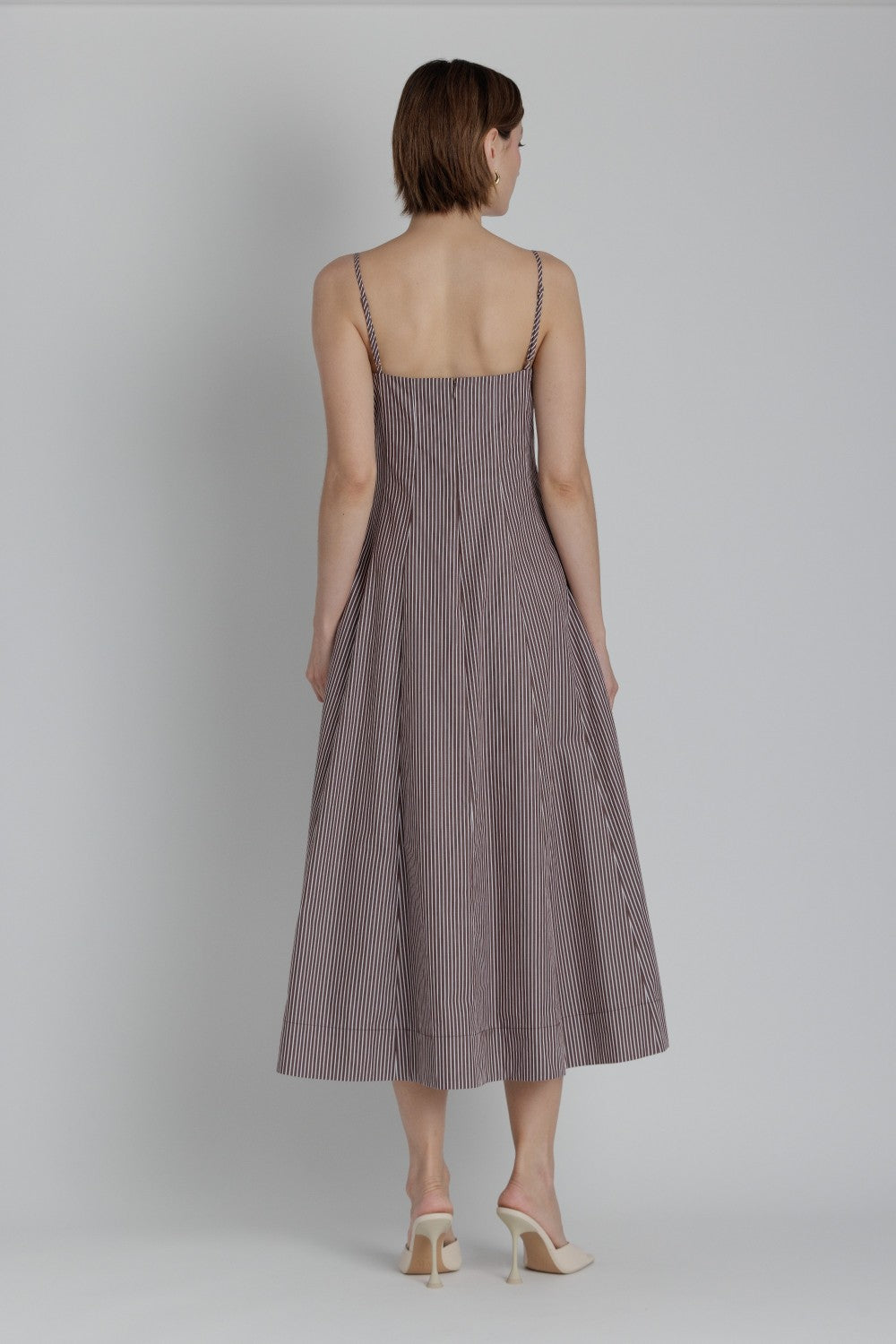 STRIPED PANEL MIDI DRESS