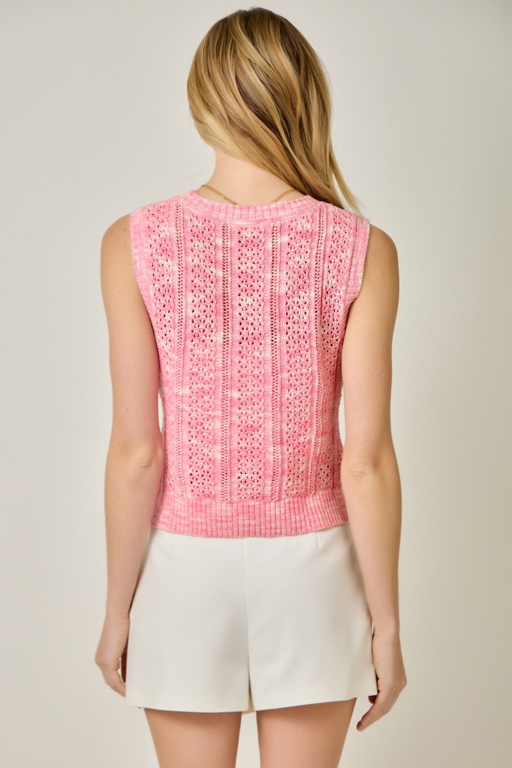 Pointelle Knitted Vest Top