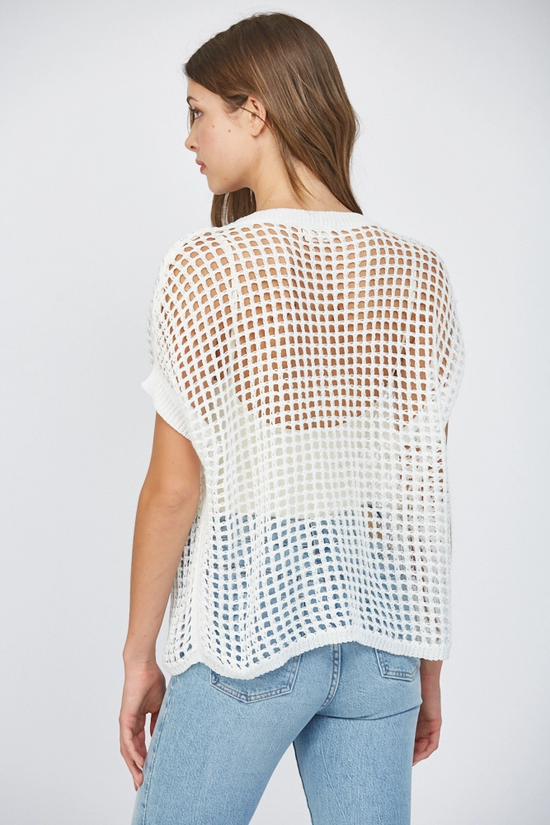 OPEN KNIT COVER UP TOP