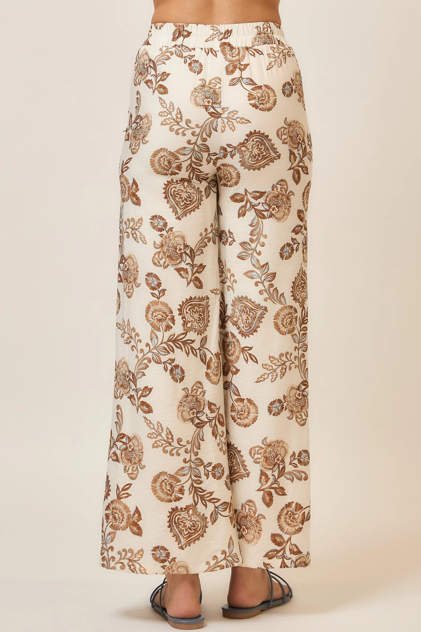 FLORAL WIDE LEG PANTS