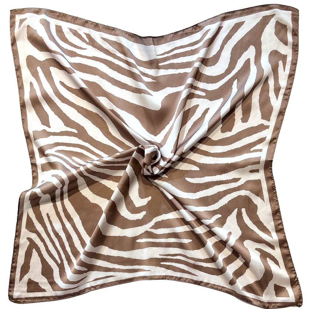 Zebra Pattern Print Square Bandana Scarf