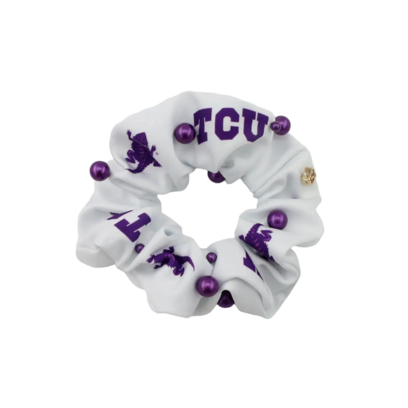 TCU PURPLE/WHITE DUAL SCRUNCHIE