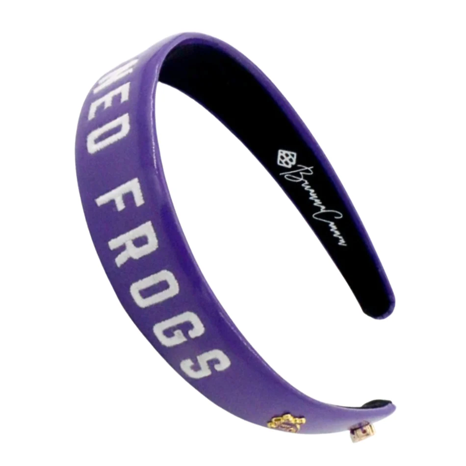 TCU PURPLE THIN EMBROIDERED HEADBAND