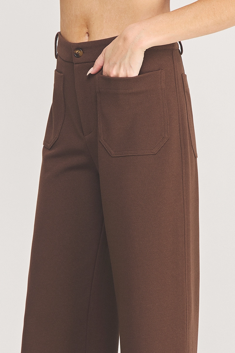 Black and brown straight-leg trousers - product image 2