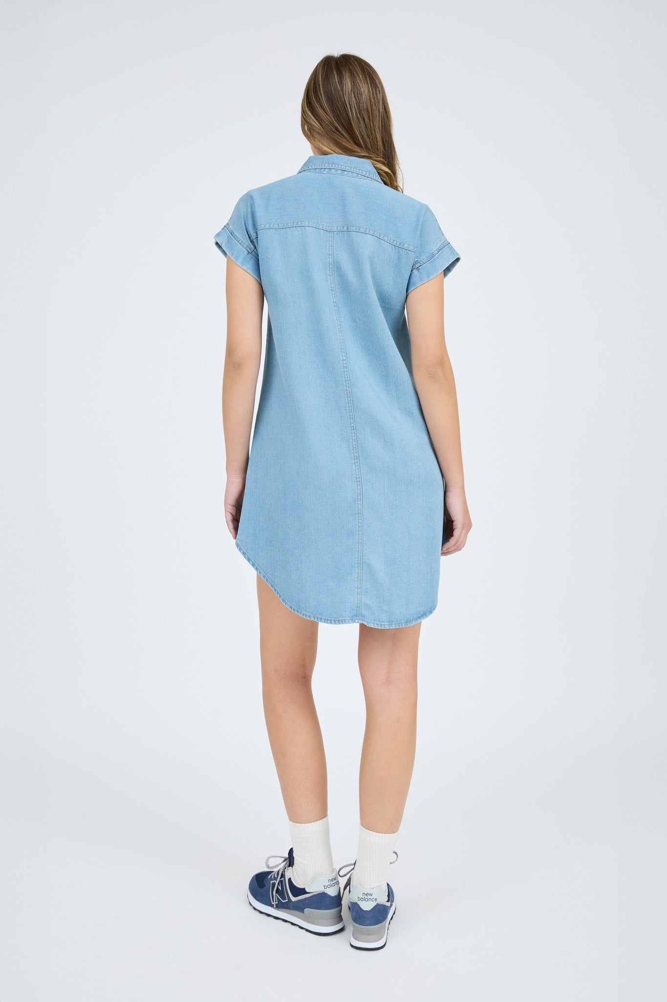 POCKET DETAIL COLLARED BUTTON DOWN MINI DRESS
