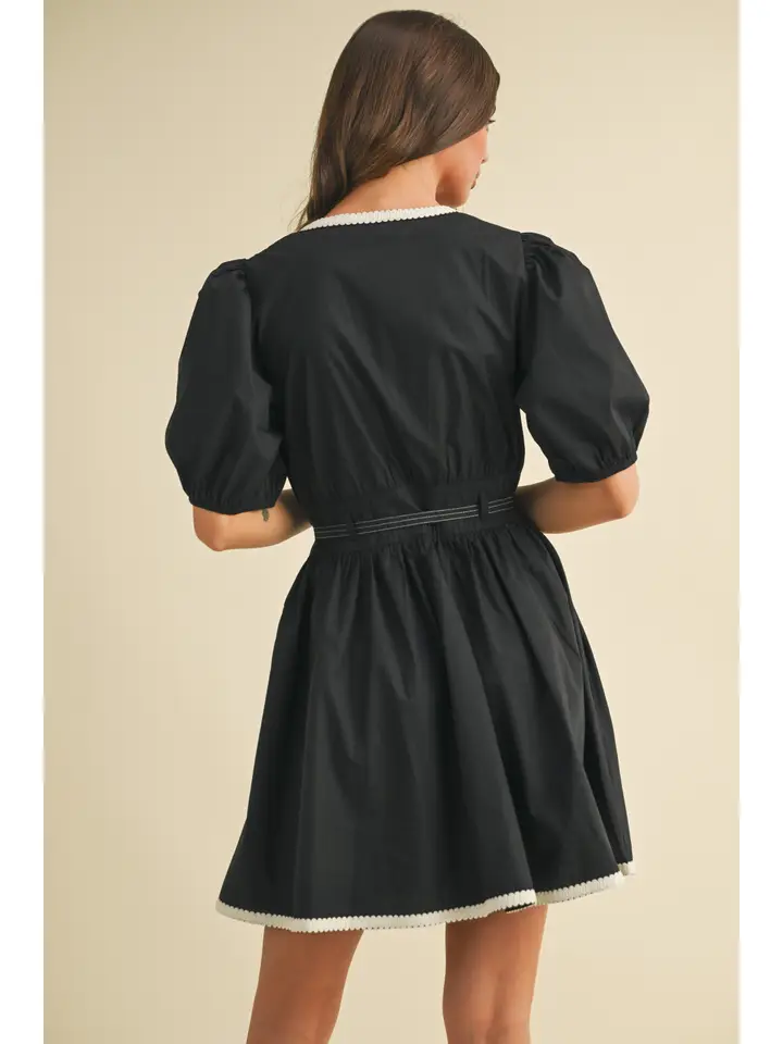 BELTED A LINE FLARE MINI DRESS