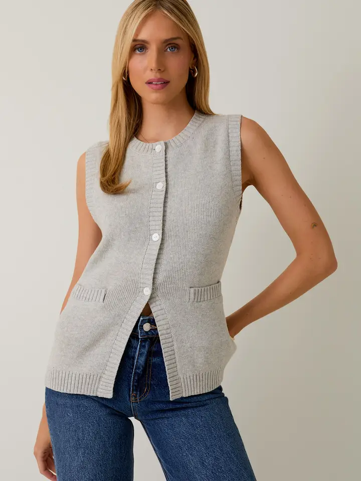 BUTTON DOWN KNIT VEST