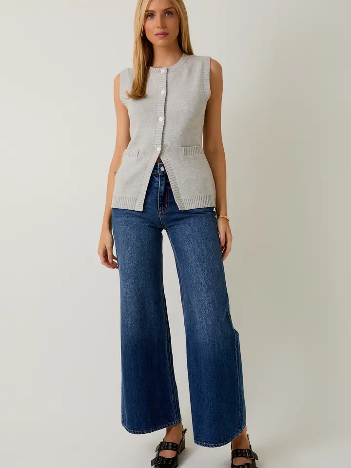BUTTON DOWN KNIT VEST
