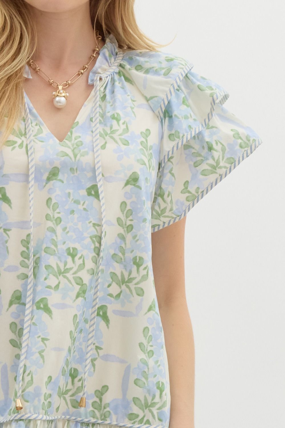 Floral Ruffle Sleeve Tiered Dress