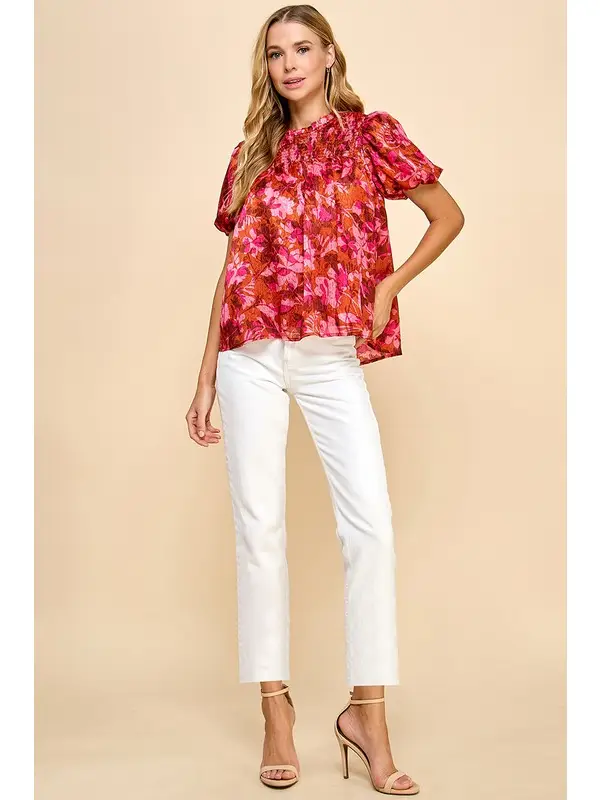 AUTUMN FLORAL PRINTED TOP