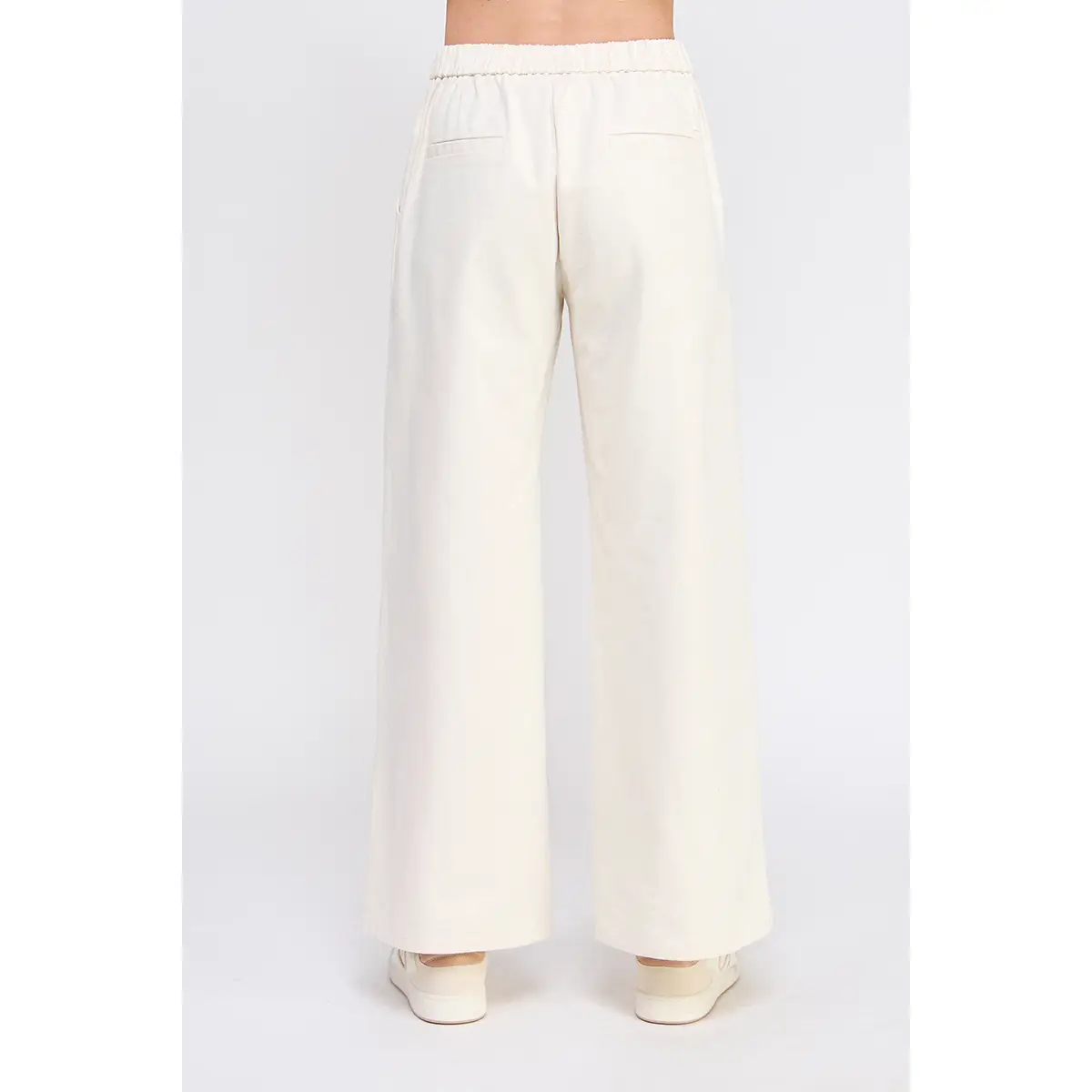 TWILL WIDE PANT WITH BUTTON POCKETS