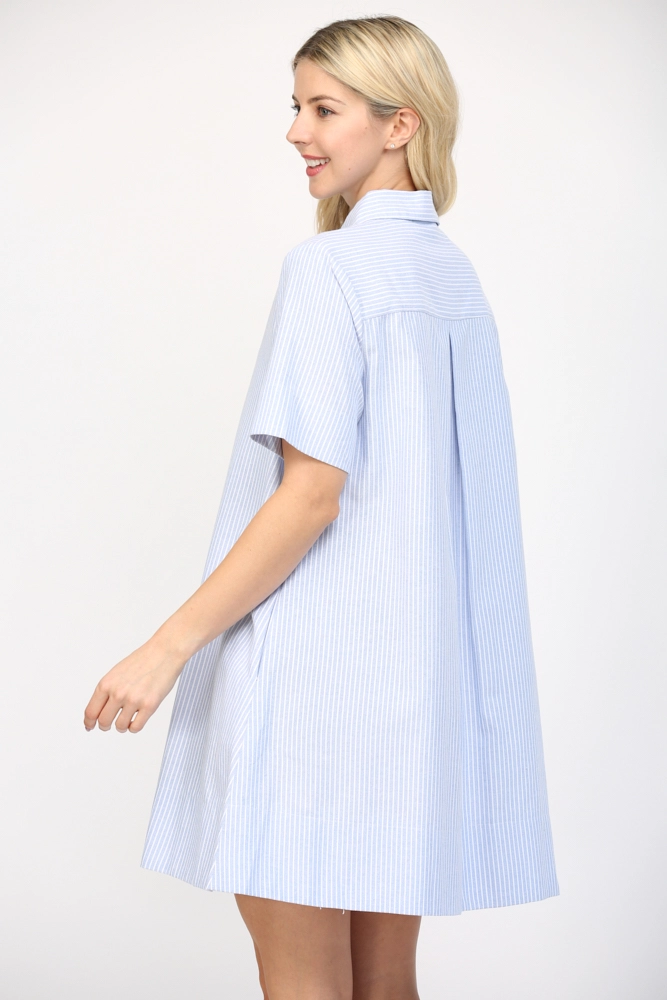 PIN STRIPE A LINE SHIRT DRESS