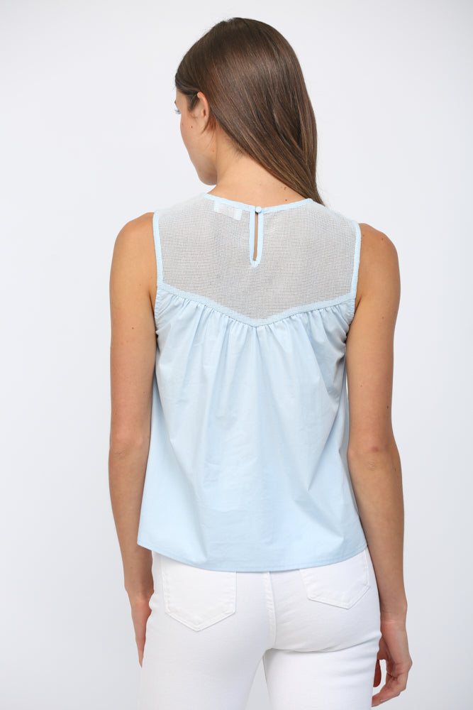 MESH APPLIQUE SLEEVLESS TOP