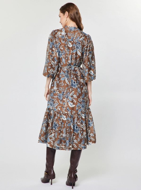 Botanical Tiered Midi Dress