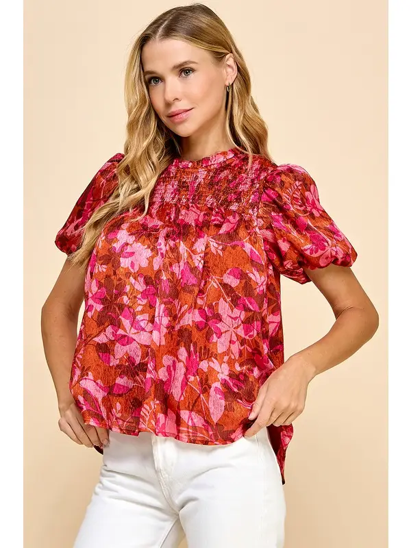AUTUMN FLORAL PRINTED TOP