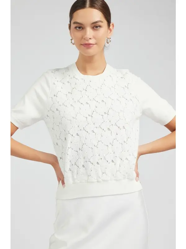 FLORAL LACE OVERLAY TOP
