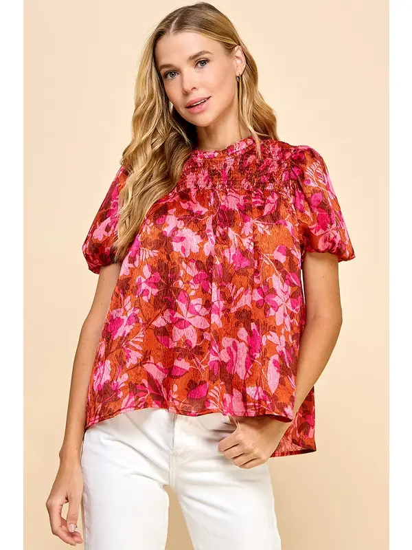 AUTUMN FLORAL PRINTED TOP
