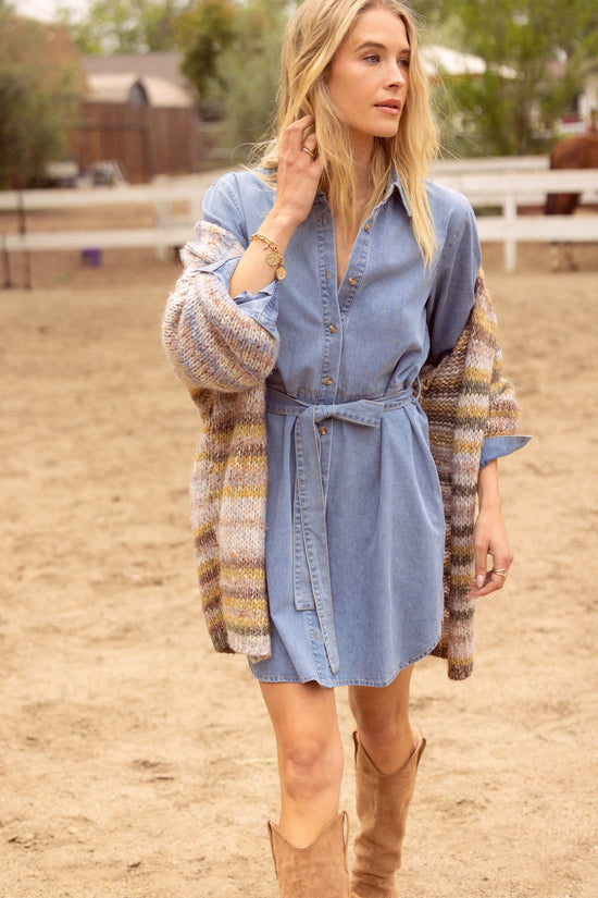WASHED BUTTON DOWN SHIRT DRESS