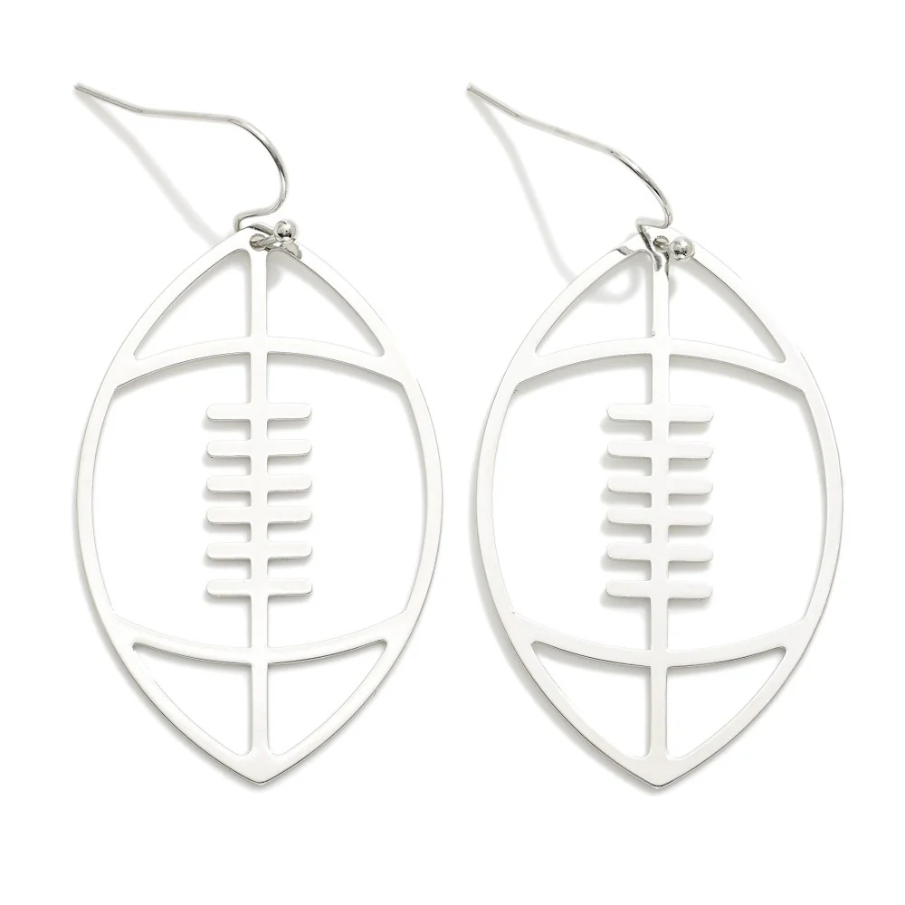 SILVER FOOTBALL EARRING