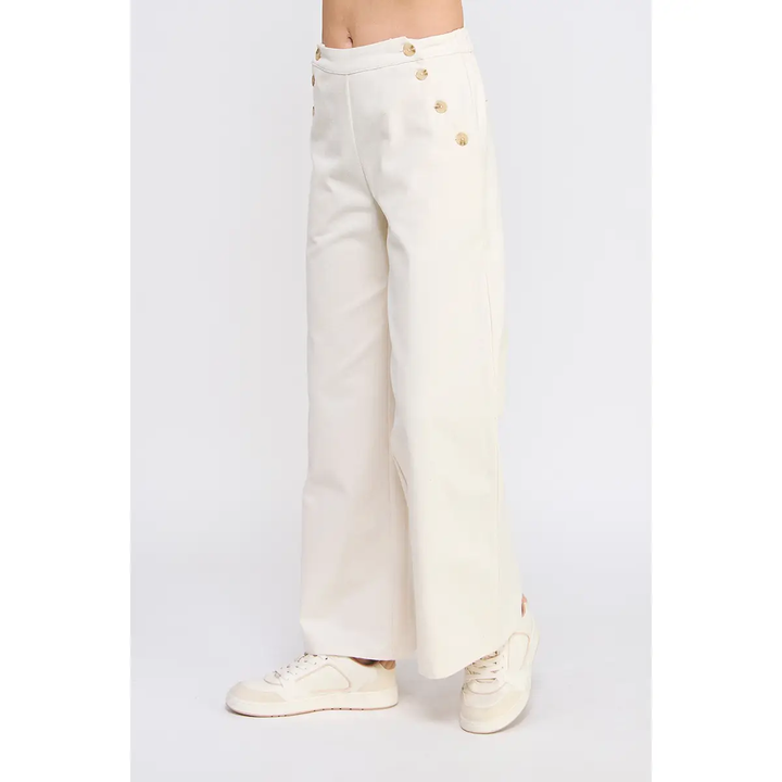TWILL WIDE LEG SAILOR PANT
