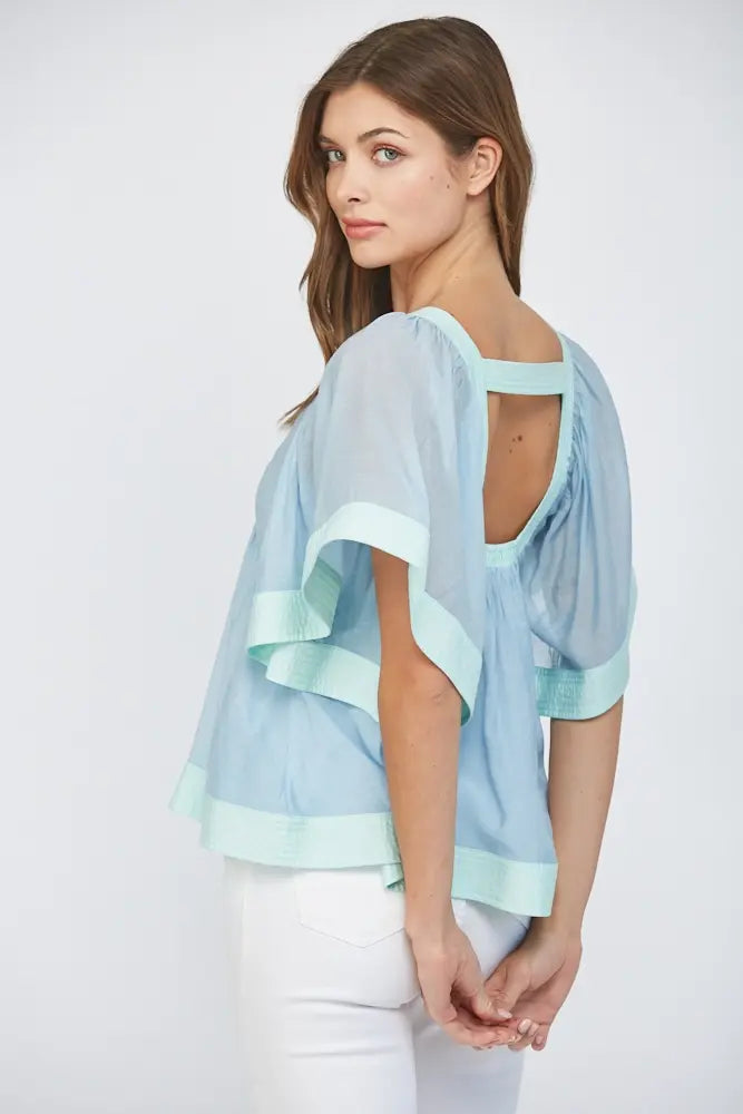 COLORBLOCK BABYDOLL TOP