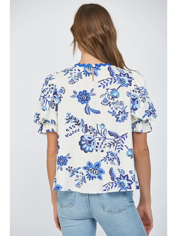 RICRAC TRIM PUFF TOP