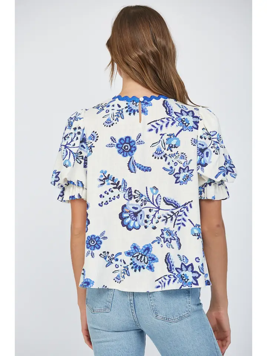 RICRAC TRIM PUFF TOP