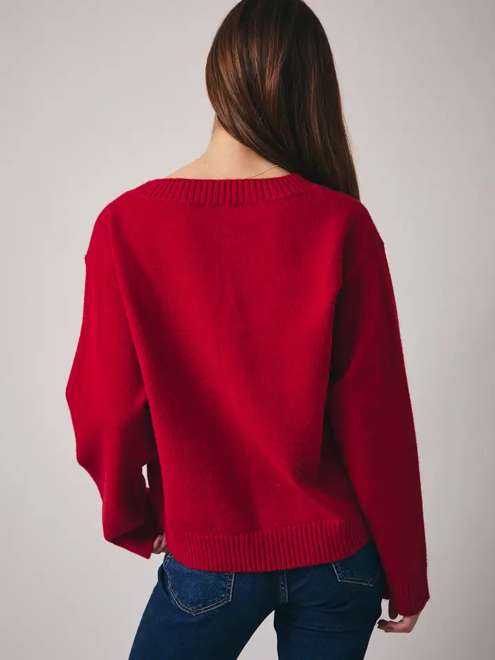 VNECK SOLID SWEATER