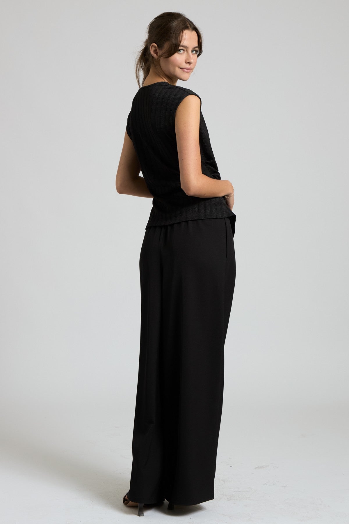 Faux-Wrap Textured Top