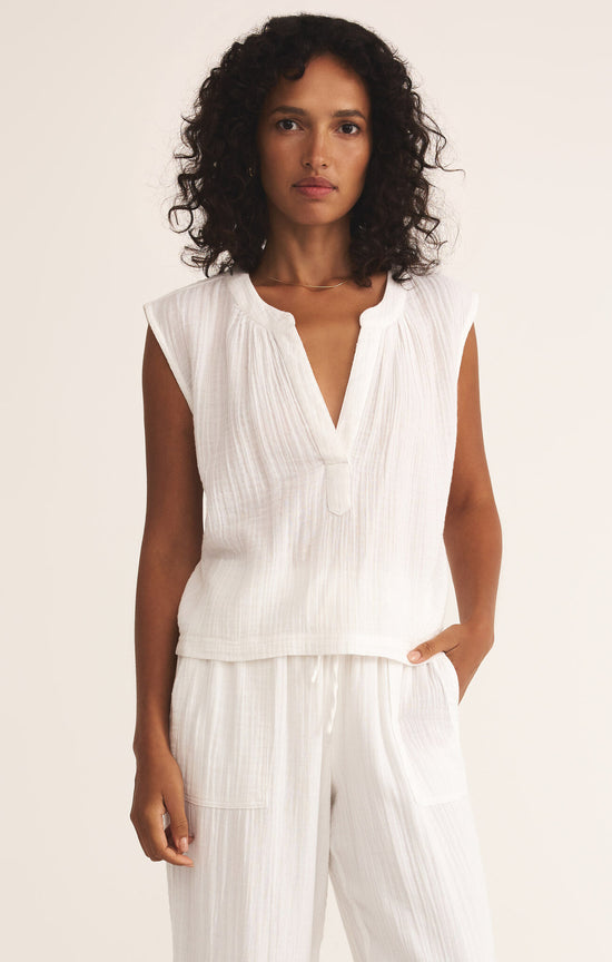 CLIFFSIDE V-NECK AIRY TOP