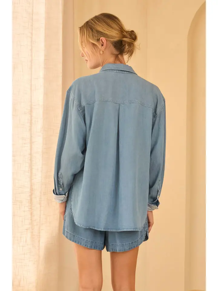 WASH TENCEL BUTTON UP SHIRT