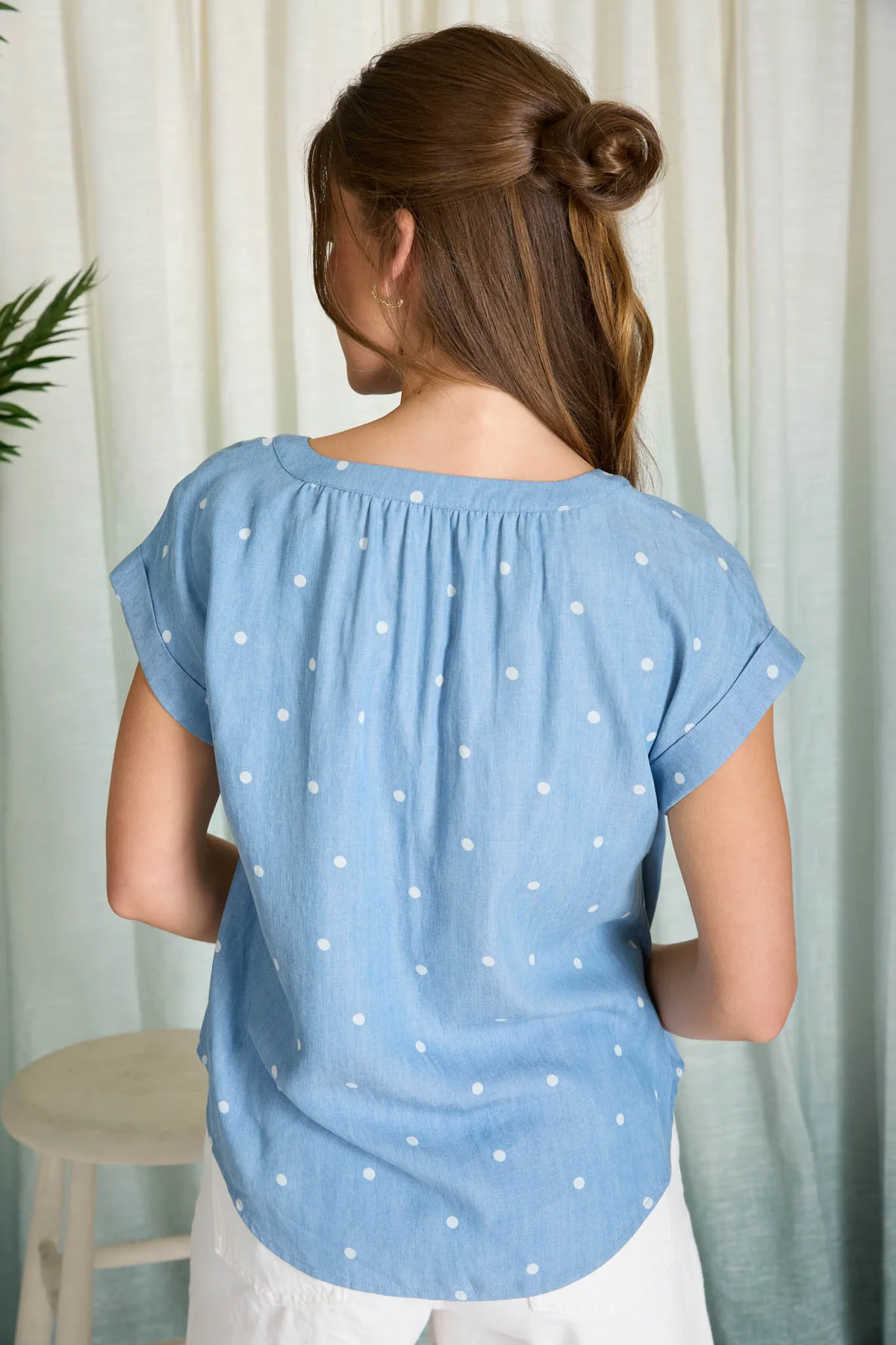 POLKA DOT HENLEY TOP