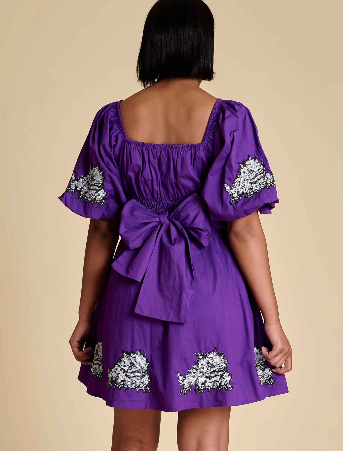HORNED FROG PUFF SLEEVE DRESS
