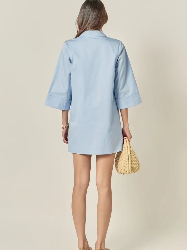 APPLIQUE STRIPE SHIRT DRESS